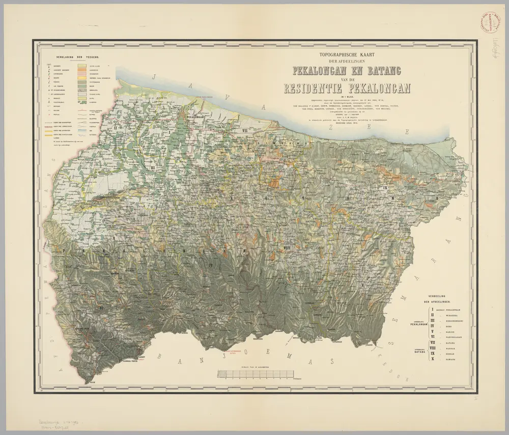 Overzichtsblad Uit Topographische Kaart Van De Residentie Pekalongan