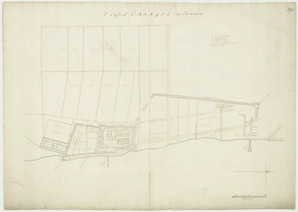 Plattegrond van het fort Orangie op Ternaten