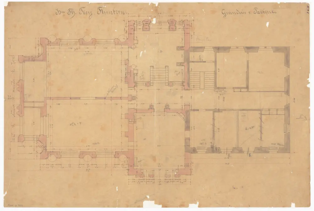 Wohnhaus Zum Freudenberg von Theodor Fierz, Zürichbergstrasse 6: Erdgeschoss; Grundriss