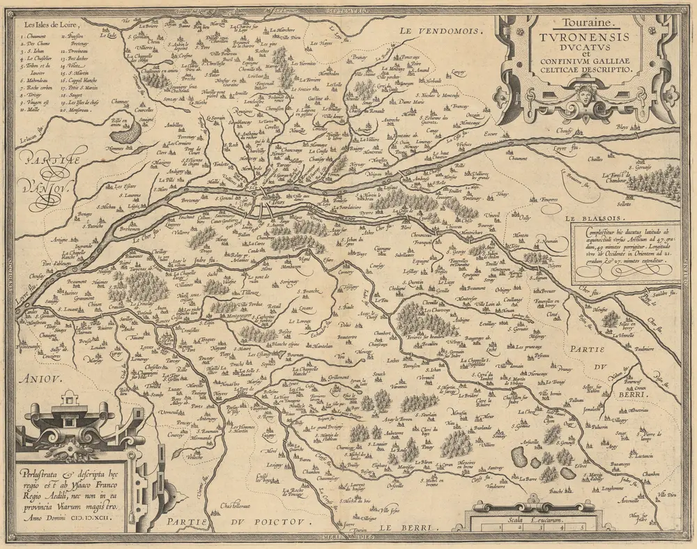 Touraine. Turonensis Ducatus et Confinium Galliae Celticae Descriptio. [Karte], in: Theatrum orbis terrarum, S. 129.