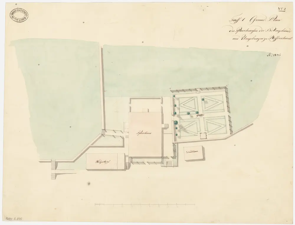 Rifferswil: Pfarrhaus und Umgebung; Grundriss (Nr. 2)