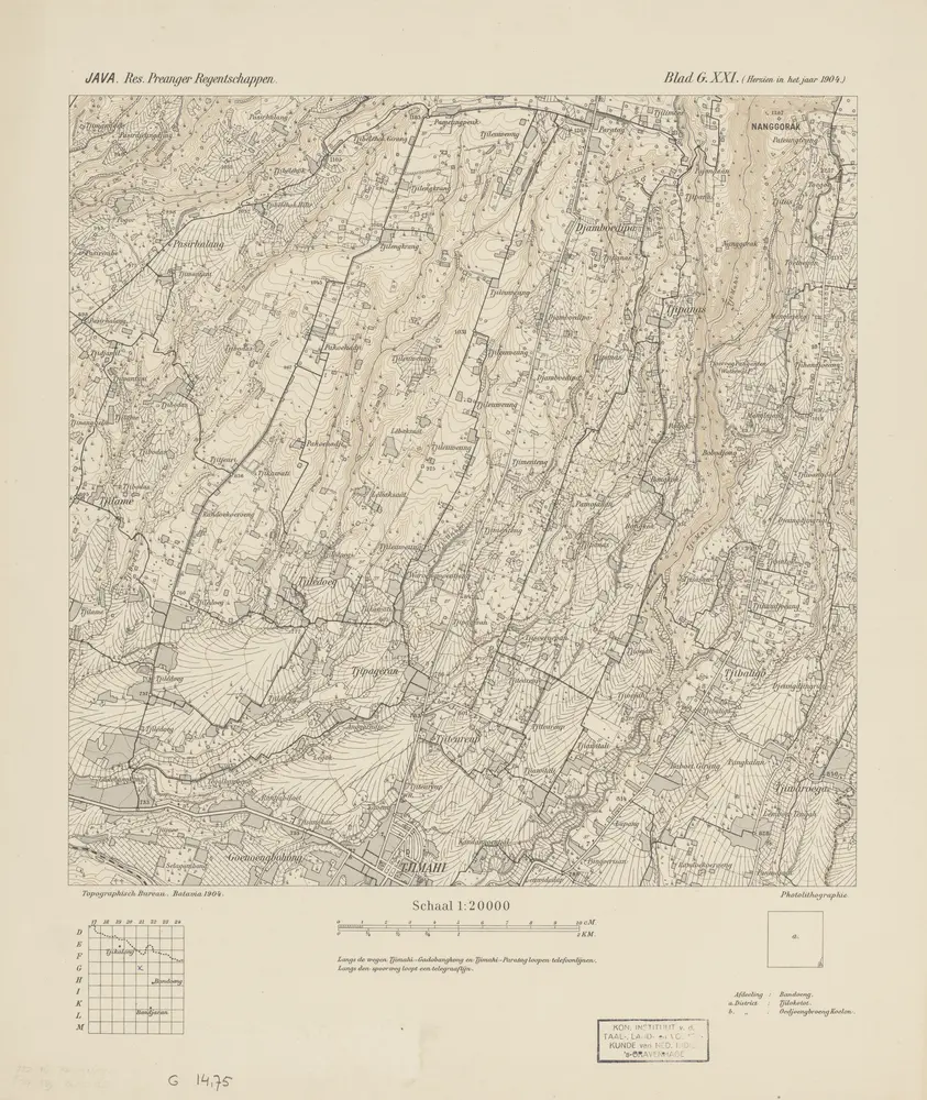 [Tjimahi] / Topographisch Bureau, herzien in het jaar 1904