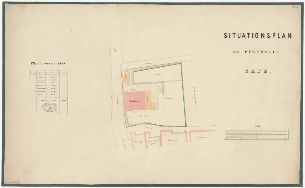 Rafz: Pfrundgut mit Pfarrhaus und Umgebung; Grundriss (Nr. 6)