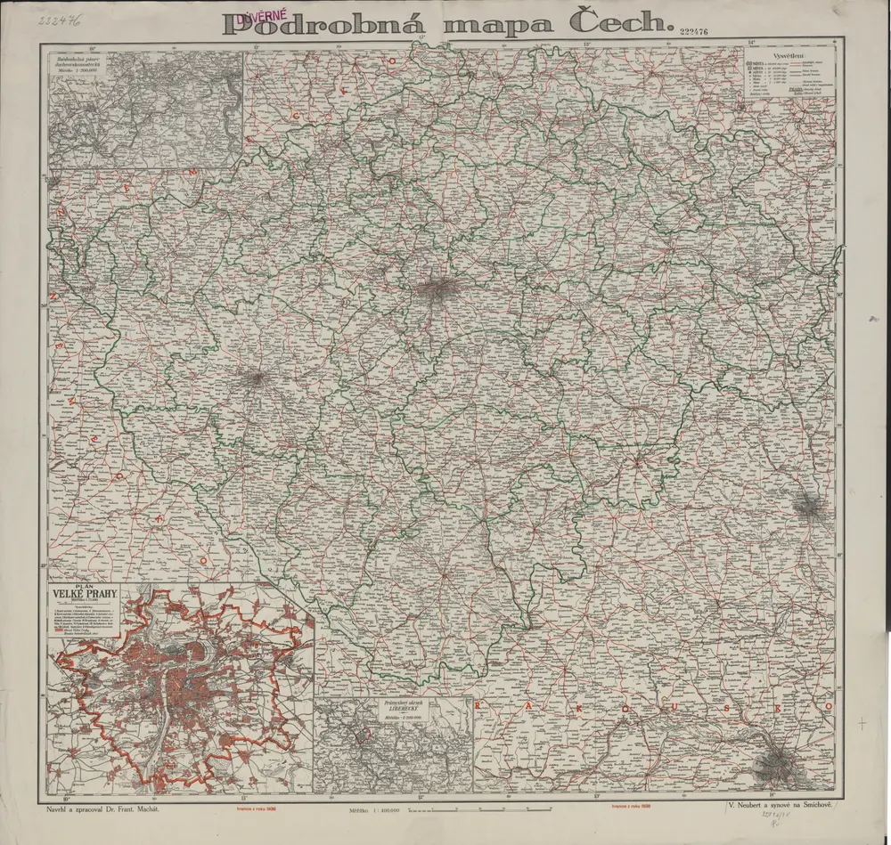 Podrobná mapa Čech