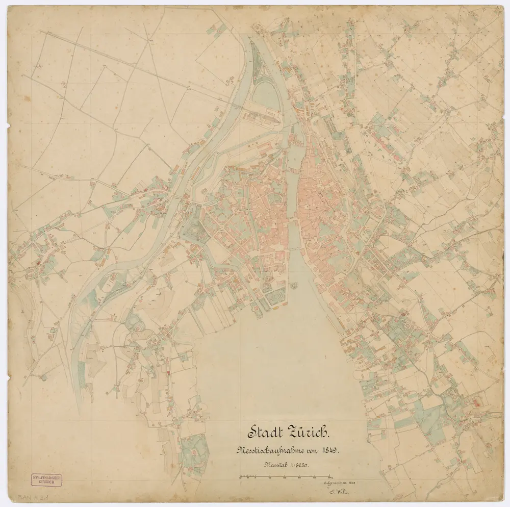 Original-Messtischaufnahmen für die Topographische Karte des Kantons Zürich (Wild-Karte): Blatt 1: Stadt Zürich