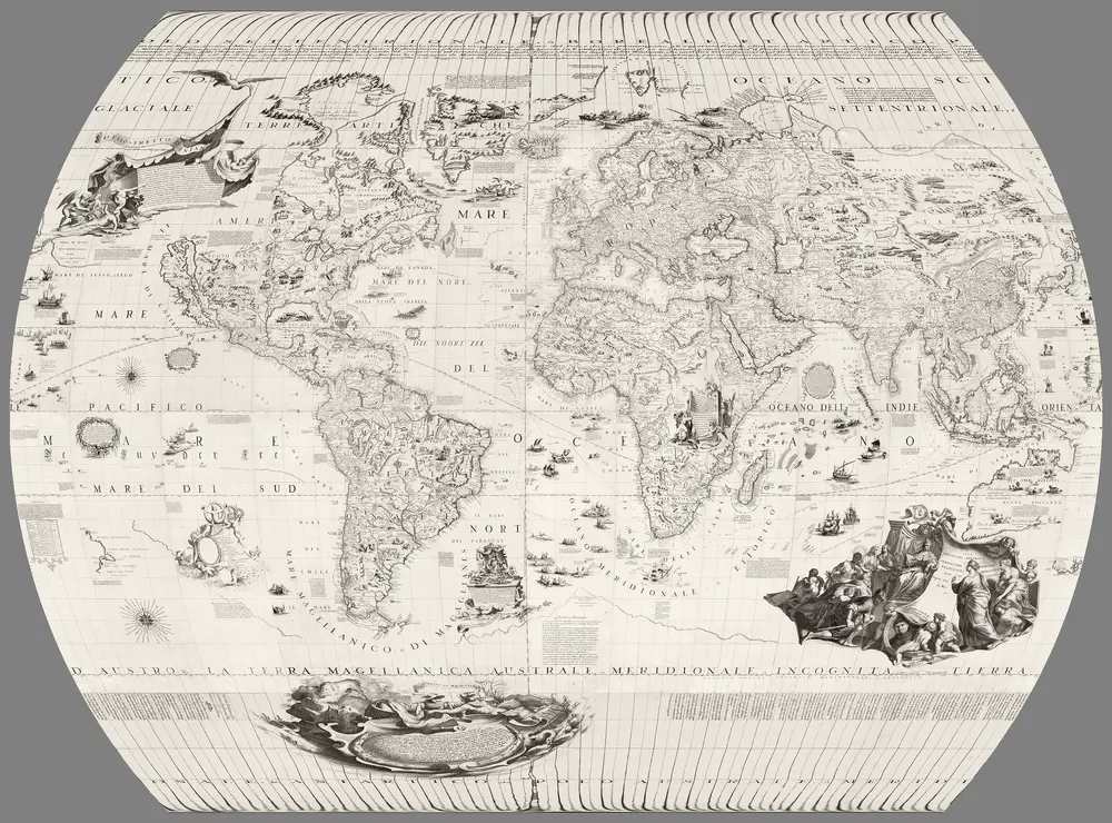 Composite: Times Projection, 24 Gores and 2 Calottes, Terrestrial Globe