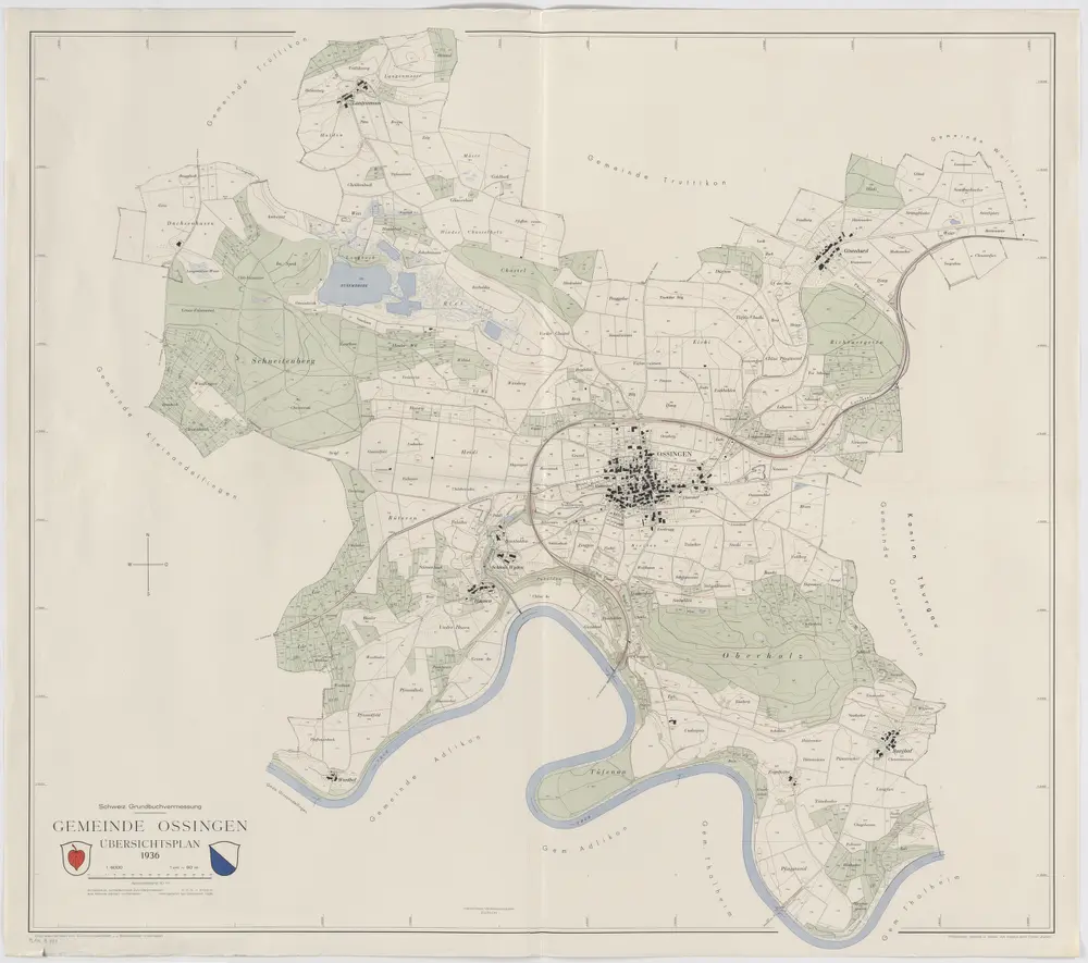 Ossingen: Gemeinde; Übersichtsplan (Schweizerische Grundbuchvermessung)
