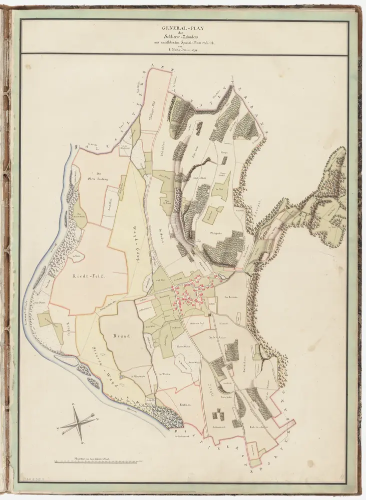 Schlieren: Zehntenbezirk, zehntenpflichtig dem Spitalamt Zürich: Generalplan; Grundriss