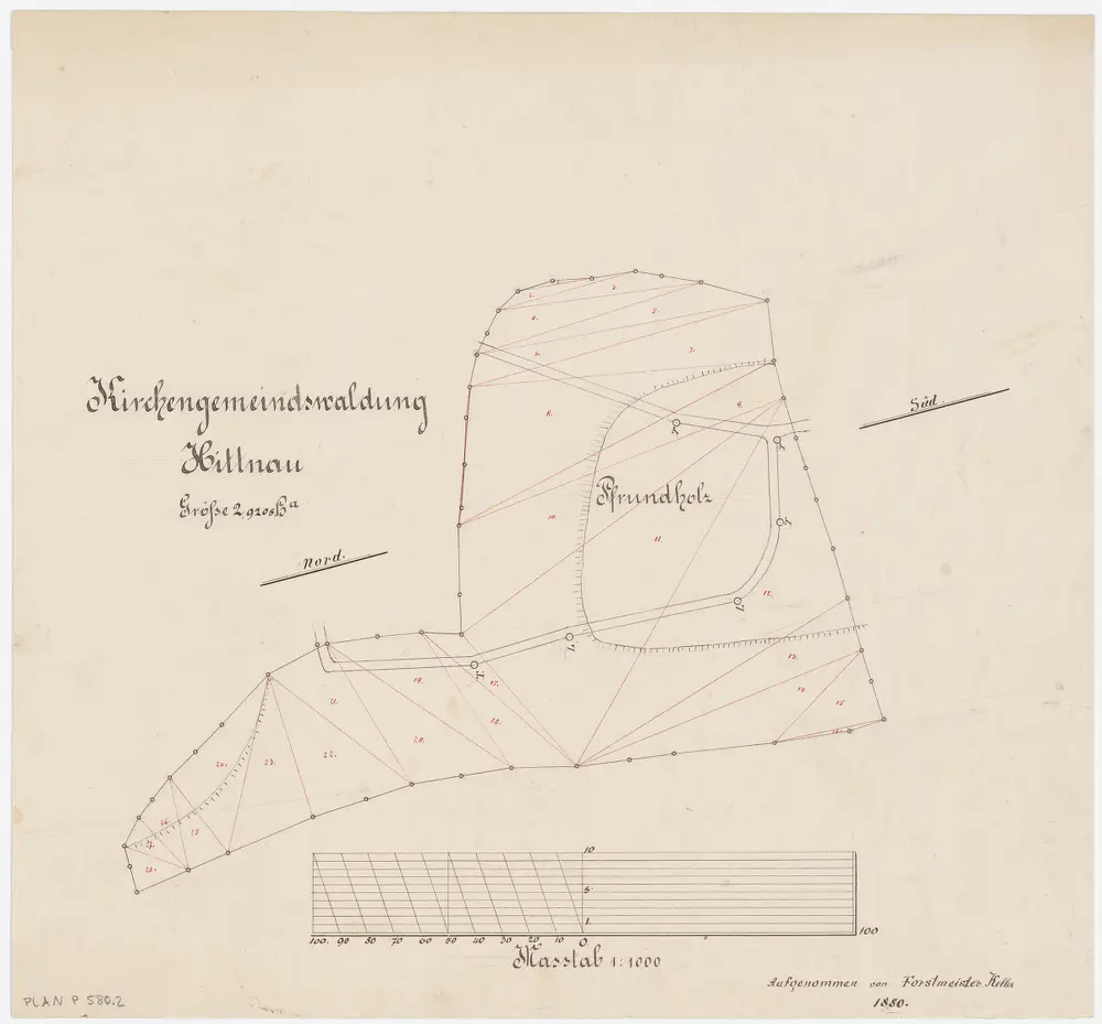 Hittnau: Gemeinde- und Kirchgemeindewaldungen: Kirchgemeindewaldung Pfrundholz; Grundriss
