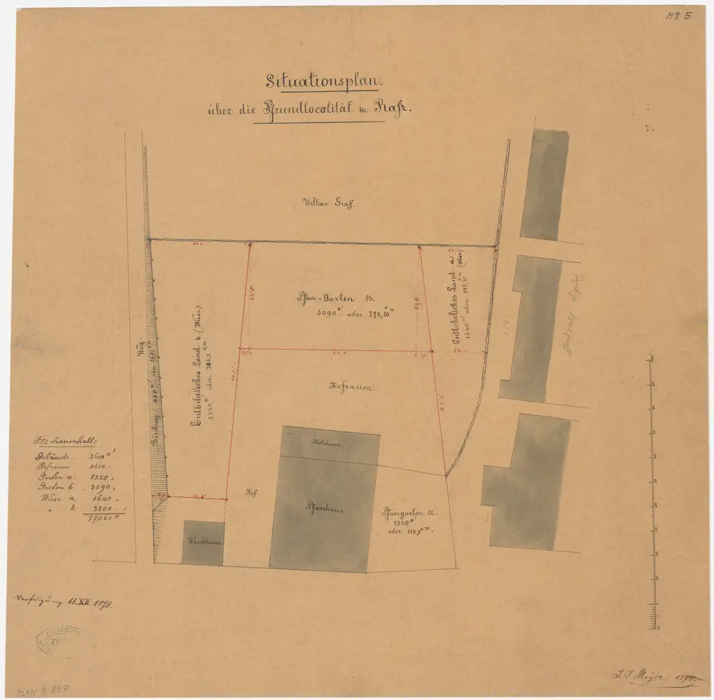 Rafz: Pfrundlokalität mit Pfarrhaus und Umgebung; Grundriss (Nr. 5)