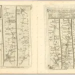 mapa z atlasu "The Roads through England delineated or, Ogilby ́s Survey, Revised, Improved, and Reduced to a Size portable for the Pocket By John Senex F, R, S. Being an Actual Survey of all the Principal Roads of England, And Wales, Distinctly laid down on one hundred "