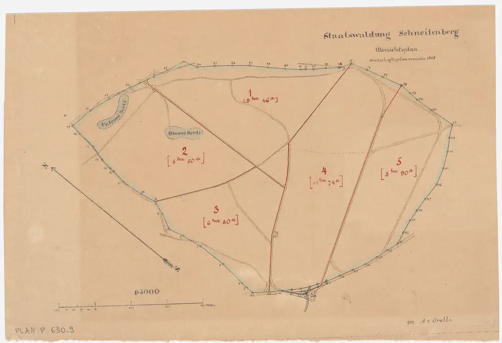 Ossingen: Staatswaldung: Schneitenberg; Grundriss