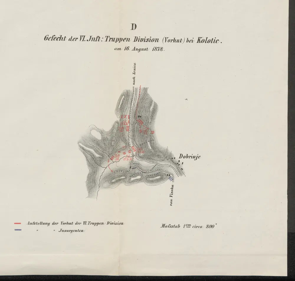 Gefecht der VI. Inft.: Truppen Division (Vorhut) bei Kolotic)