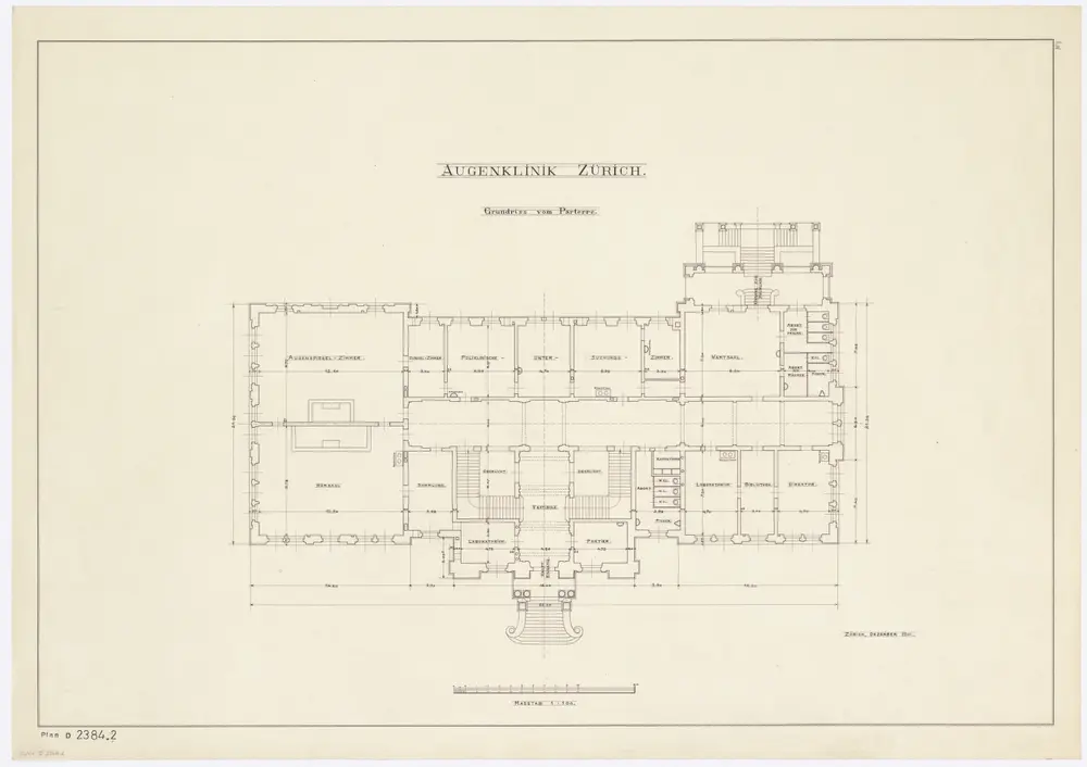 Augenklinik, Rämistrasse 73: Grundrisse: Erdgeschoss; Grundriss