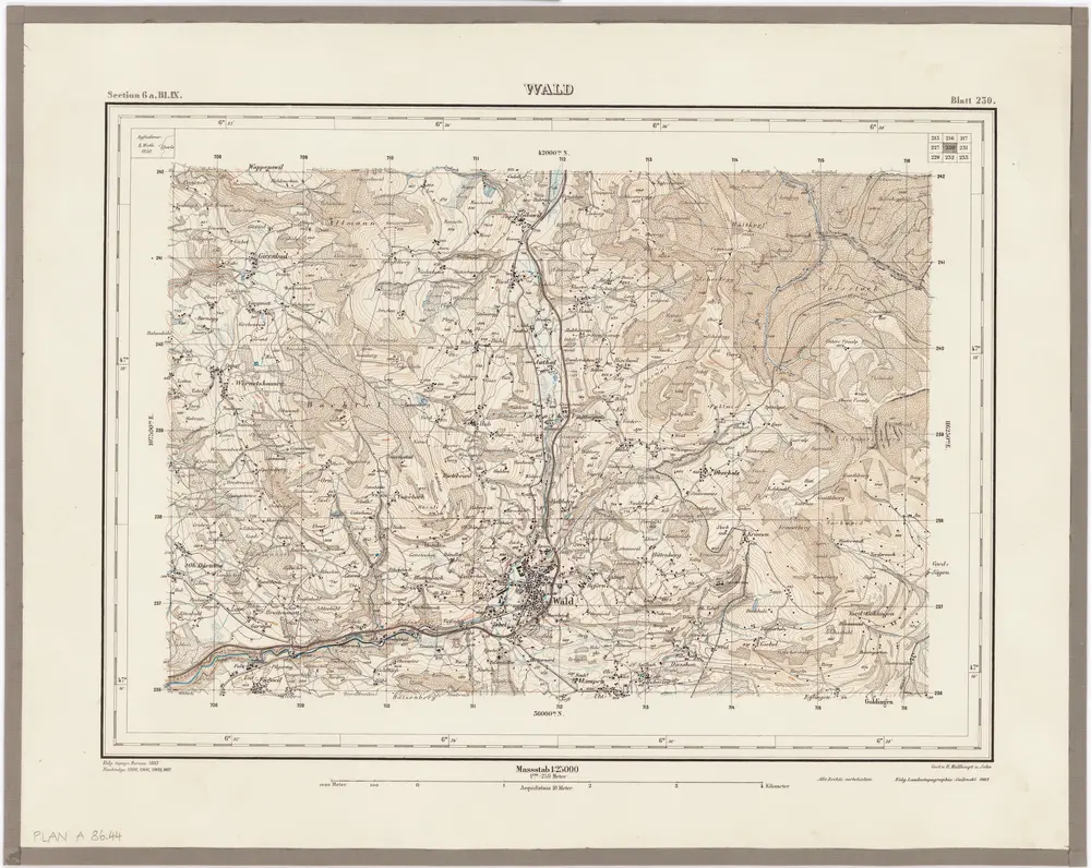 Topographischer Atlas der Schweiz (Siegfried-Karte): Den Kanton Zürich betreffende Blätter: Blatt 230: Wald