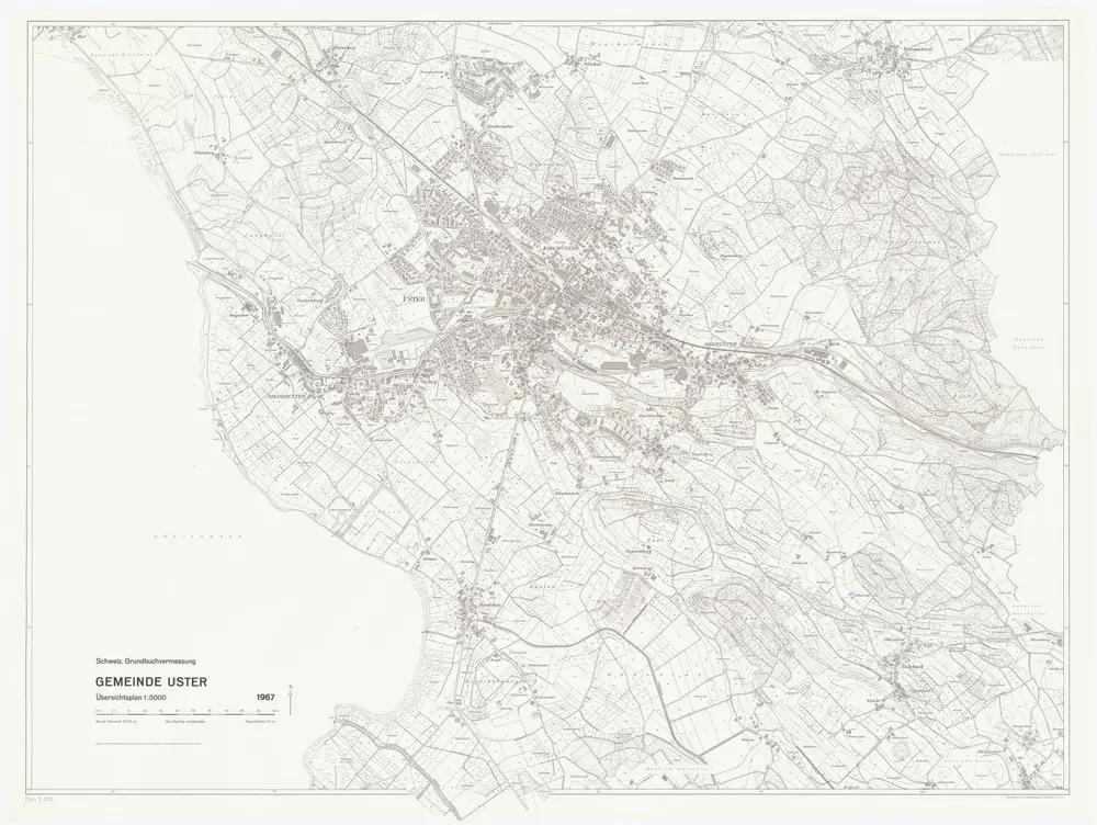 Uster: Südlicher Teil der Gemeinde; Übersichtsplan (Schweizerische Grundbuchvermessung)