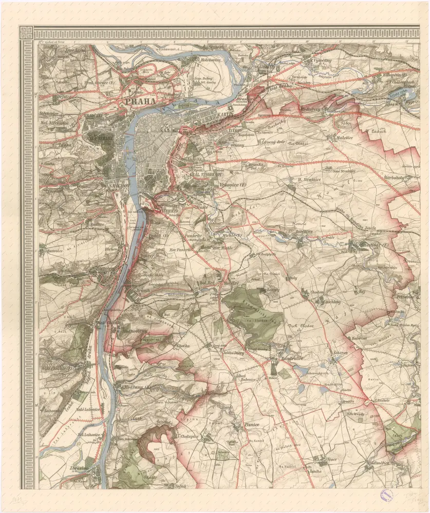 Mapa zastupitelských a soudních okresů Kr. Vinohradského a Jílovského…