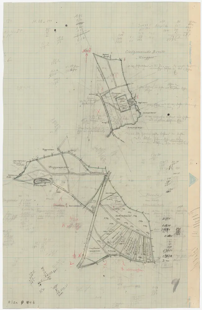 Nürensdorf: Breitemer Zivilgemeinde- und Privatwaldungen Ringger, Roggenacher (Roggenacker), Uttenbüel (Uttenbühl); Grundrisse