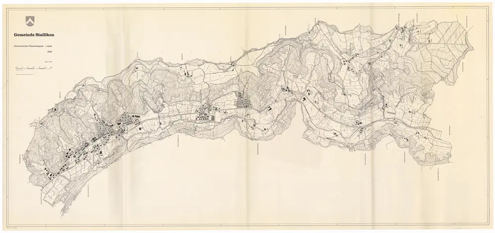 Stallikon: Gemeinde; provisorischer Übersichtsplan (Schweizerische Grundbuchvermessung)