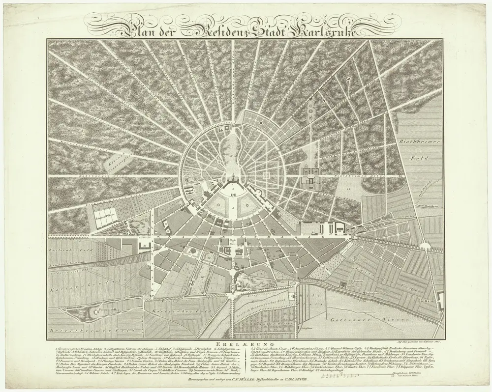 Plan der Residenz-Stadt Karlsruhe