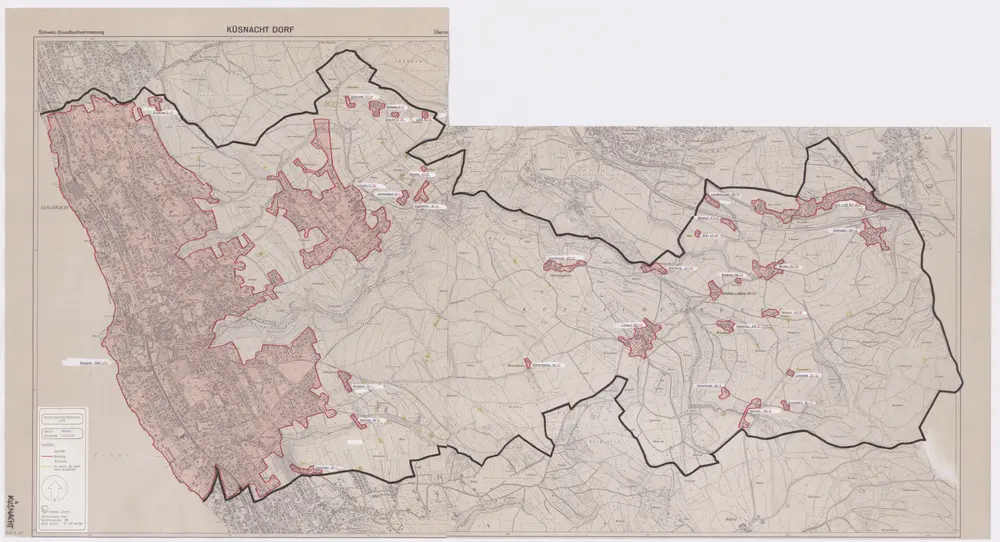 Küsnacht: Definition der Siedlungen für die eidgenössische Volkszählung am 01.12.1970; Siedlungskarte