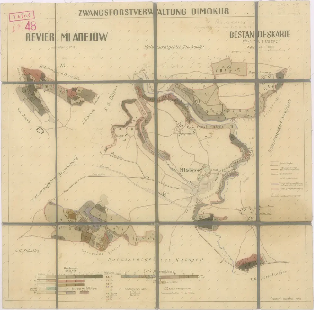 Porostní mapa revíru Mladějov