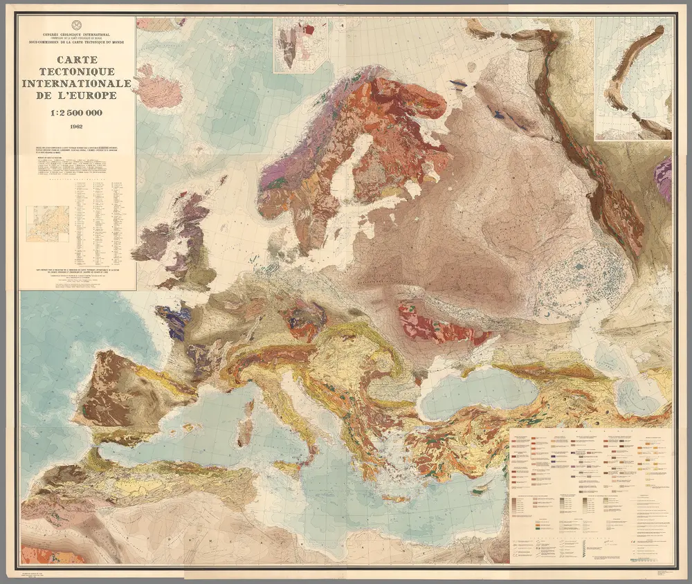 Composite Map:  Carte Tectonique Internationale de L'Europe.