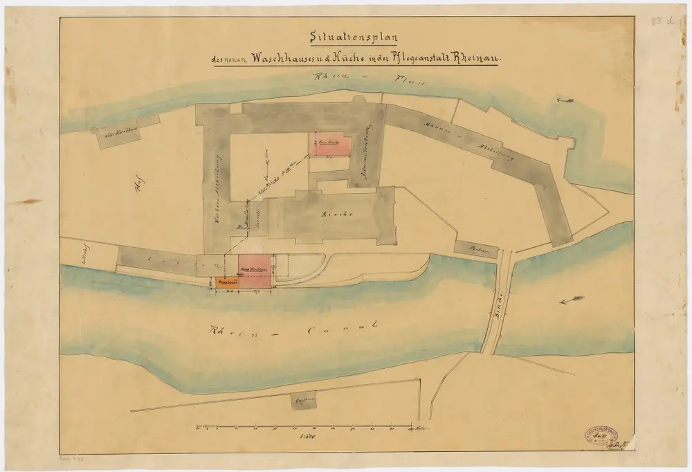 Pflegeanstalt Rheinau: Neues Waschhaus und neue Küche; Grundriss