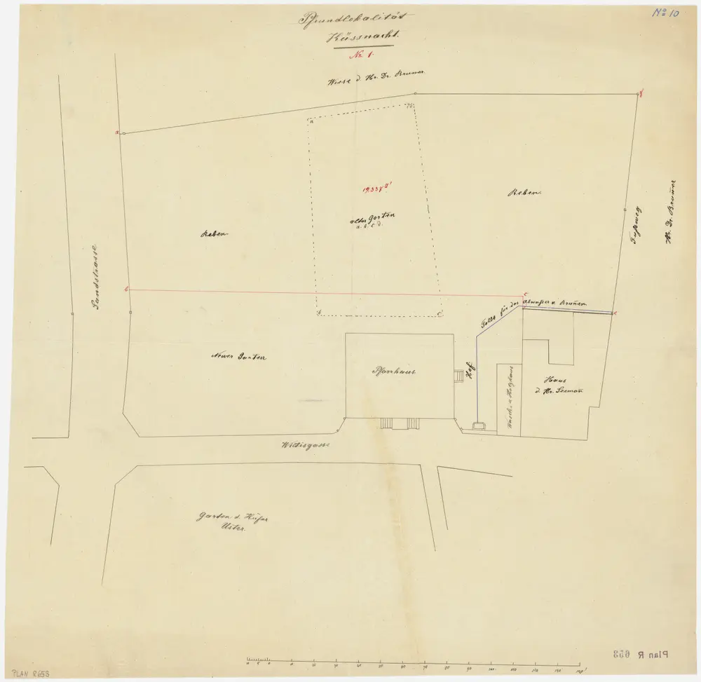 Küsnacht: Pfrundlokalität mit Pfarrhaus und Umgebung; Grundriss (Nr. 10)