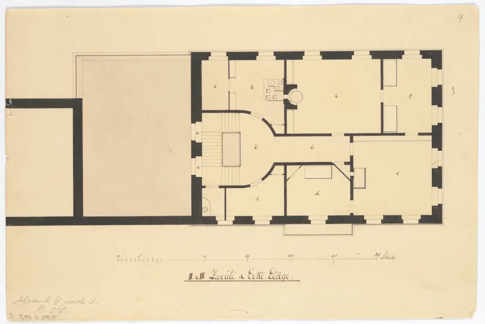 Schönenhof, Neubau: 1. und 2. Stock; Grundriss