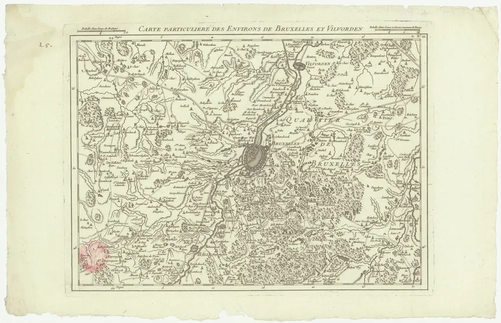 Carte particuliere des environs de Bruxelles et Vilvorden