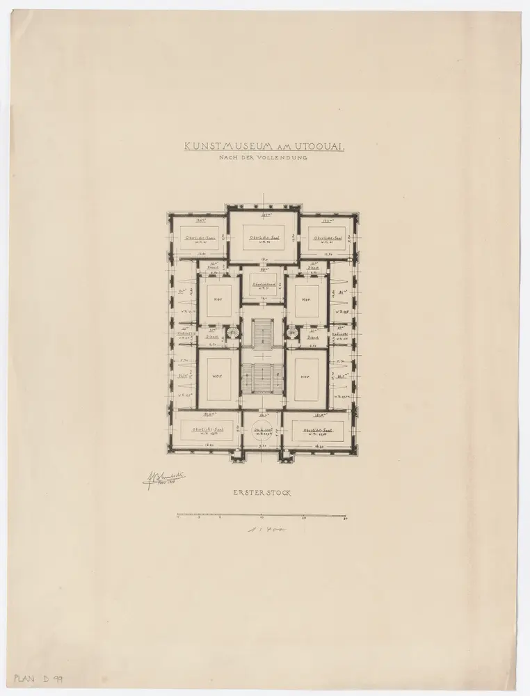 Kunstmuseum am Utoquai: 1. Stock; Grundriss