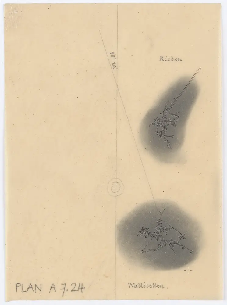 Vorlagen für die Topographische Karte des Kantons Zürich (Wild-Karte): Bezirk Bülach: Kartenbild-Pausen: Rieden, Wallisellen