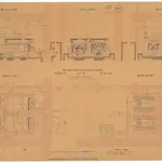 Projektierte Kaserne: Dampfofenanlage; Grundrisse und Schnitte