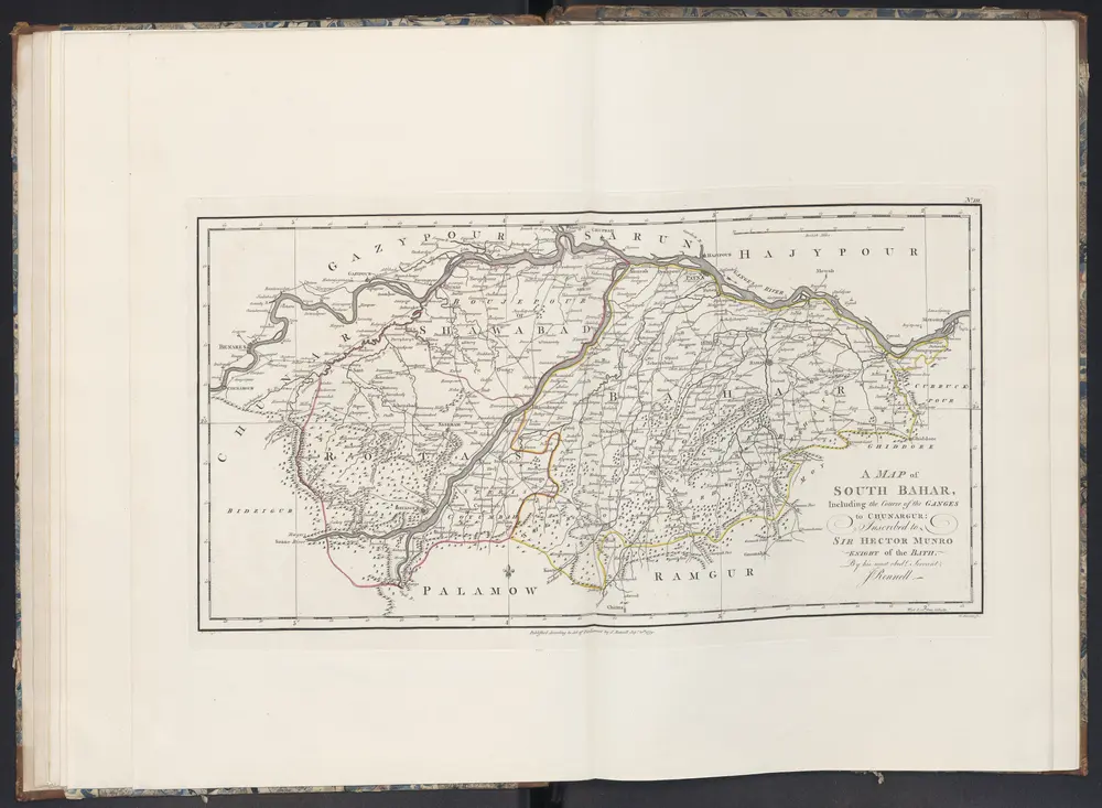 A Map of South Bahar, Including the Course of the Ganges to Chunargur