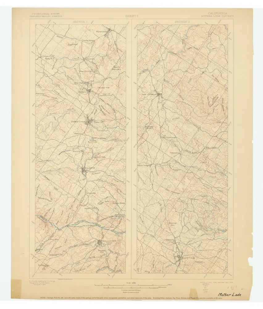 California, Mother Lode District: Sheet I