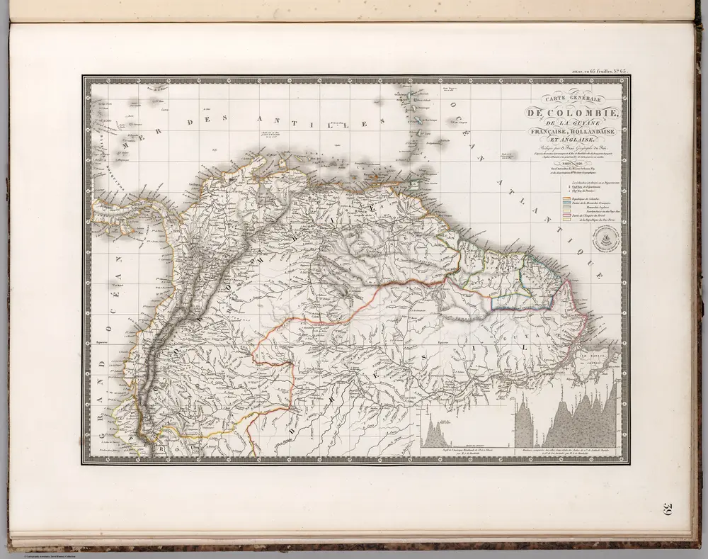 Carte generale de Colombie, de la Guyane Francaise, Hollandaise et Anglaise