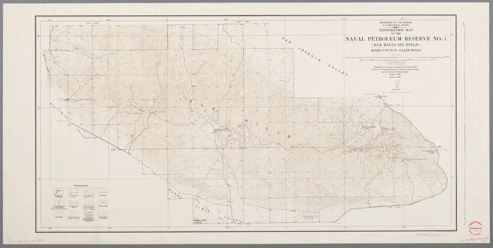 Topographic map of the Naval Petroleum Reserve no. 1 (Elk Hills Oil Field), Kern County, California / topography by E.P. Davis, C.A. Stonesifer, and R.G. Stevenson