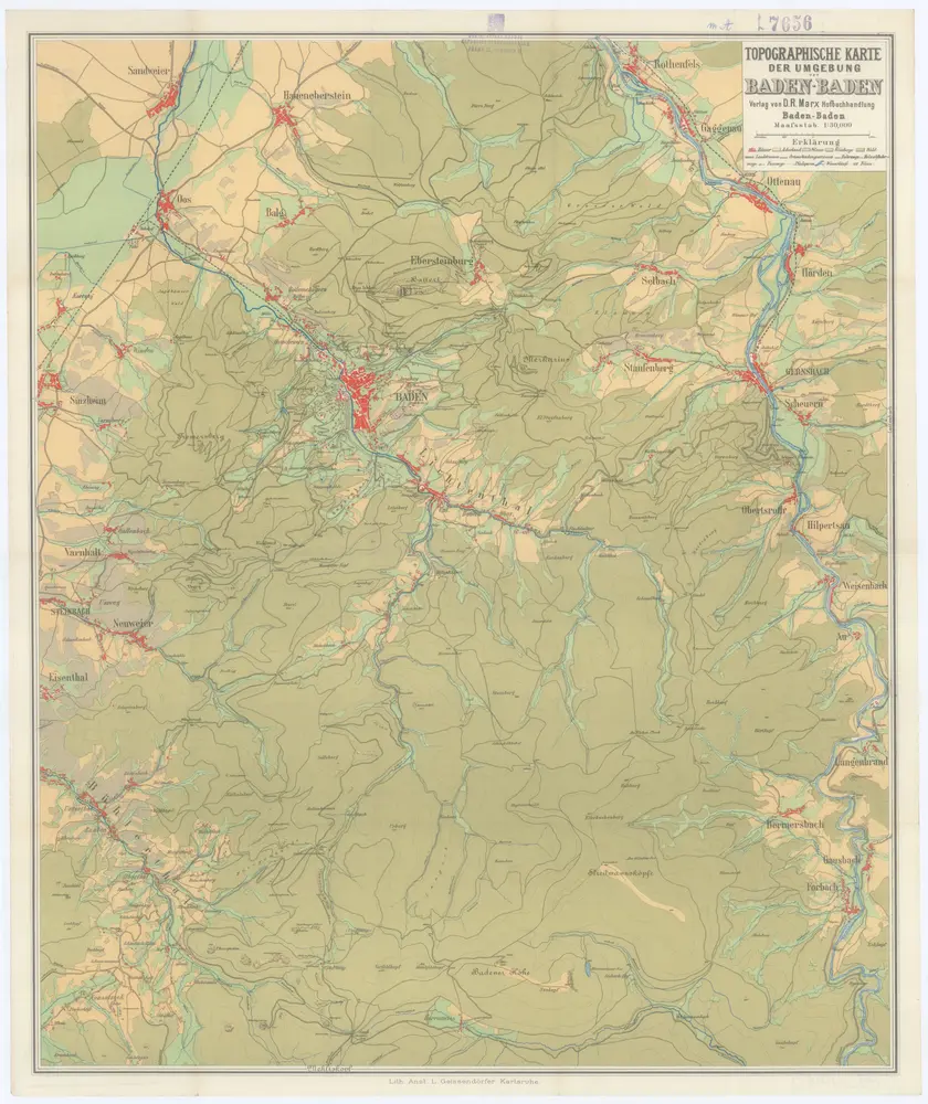 Topographische Karte der Umgebung von Baden-Baden