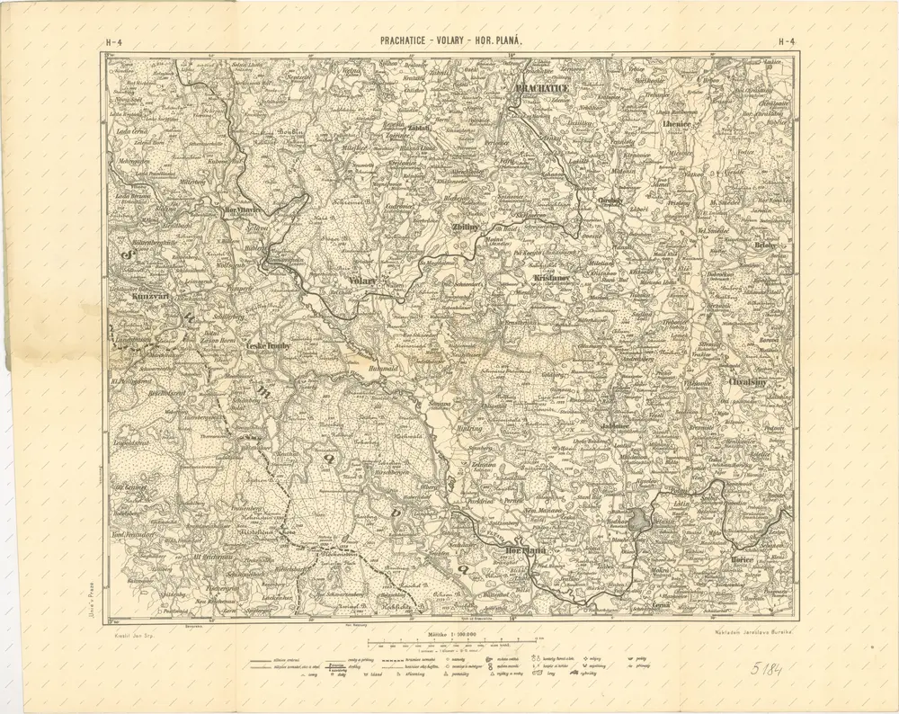 Podrobná mapa království Českého: Prachatice – Volary - Hor. Planá