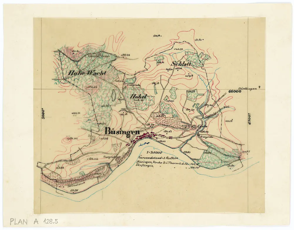Vorlagen für die Topographische Karte des Kantons Zürich (Wild-Karte): Kopien aus anderen Kartenwerken für ausserkantonale Gebiete: Büsingen
