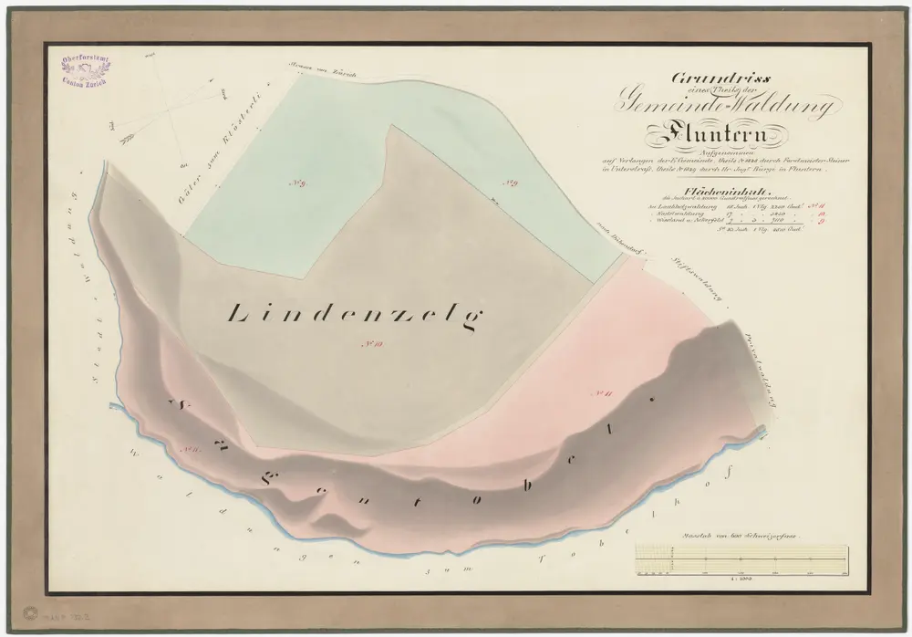 Fluntern: Gemeindewaldung: Lindenzelg, Sagentobel; Grundriss