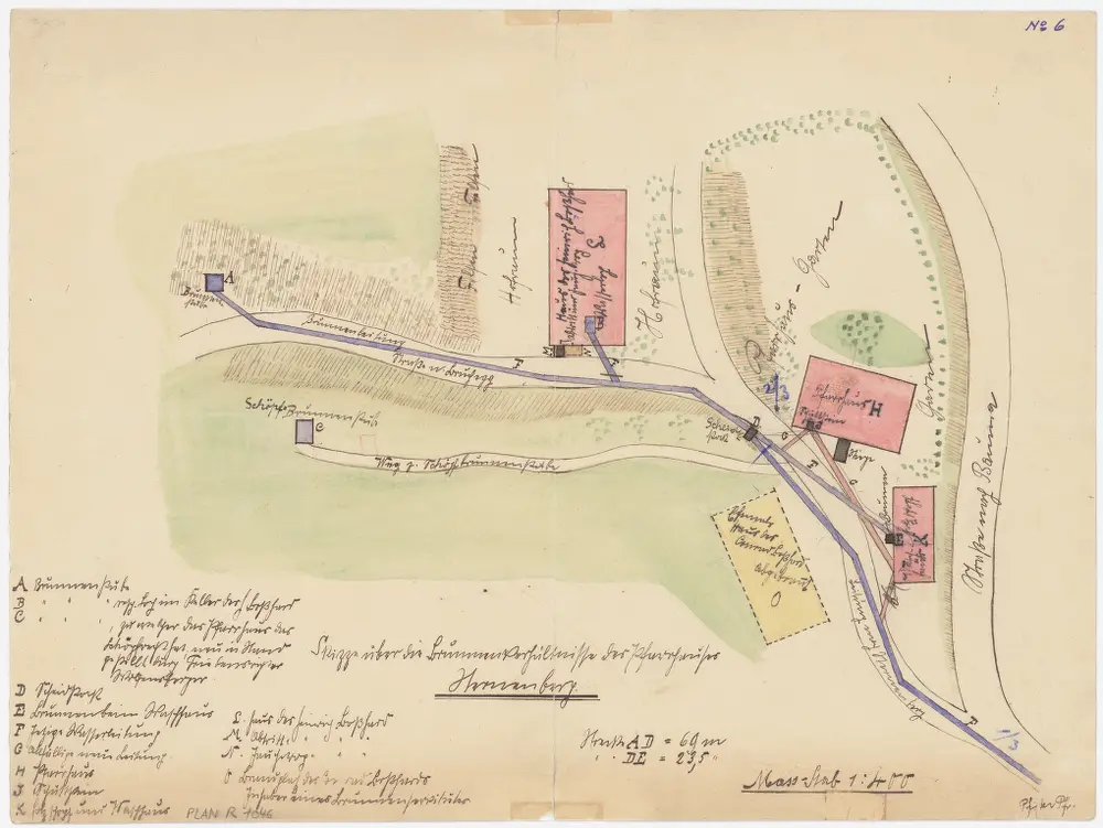 Sternenberg: Brunnen und Brunnenleitungen der Pfarrgüter; Grundriss (Nr. 6)