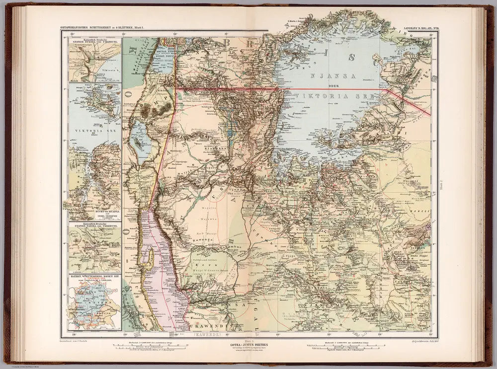 Nr. 19.  Ostafrikanisches Schutzgebiet in 4 Blaettern, Blatt 1.  (East African reserve in 4 sheets, sheet 1.)