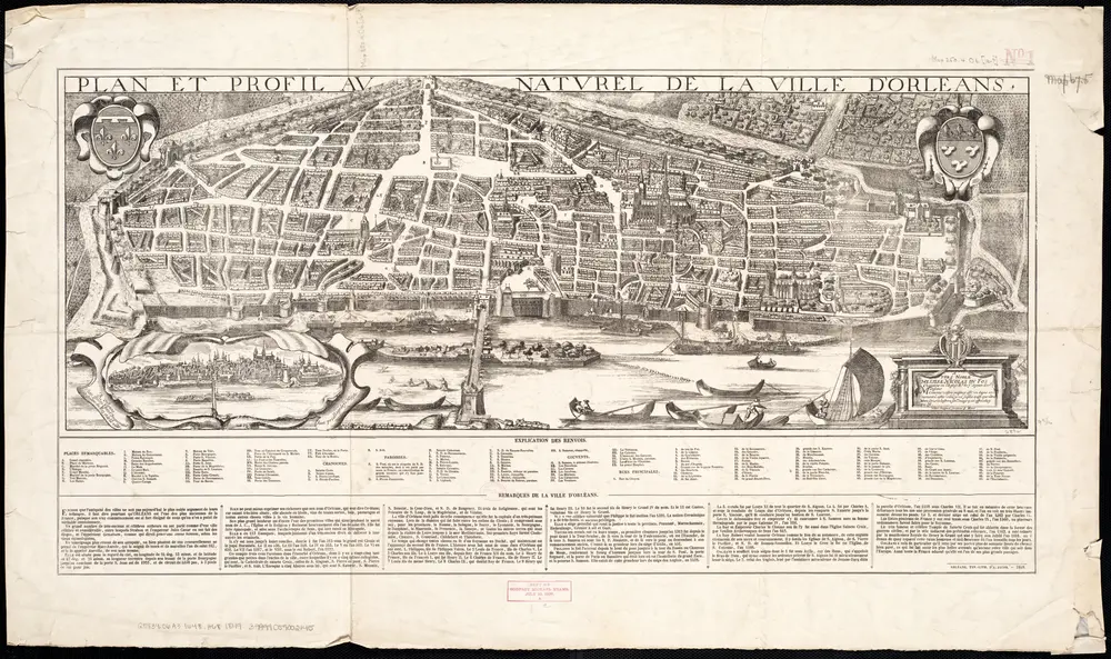 Plan et profil au naturel de la ville d'Orleans