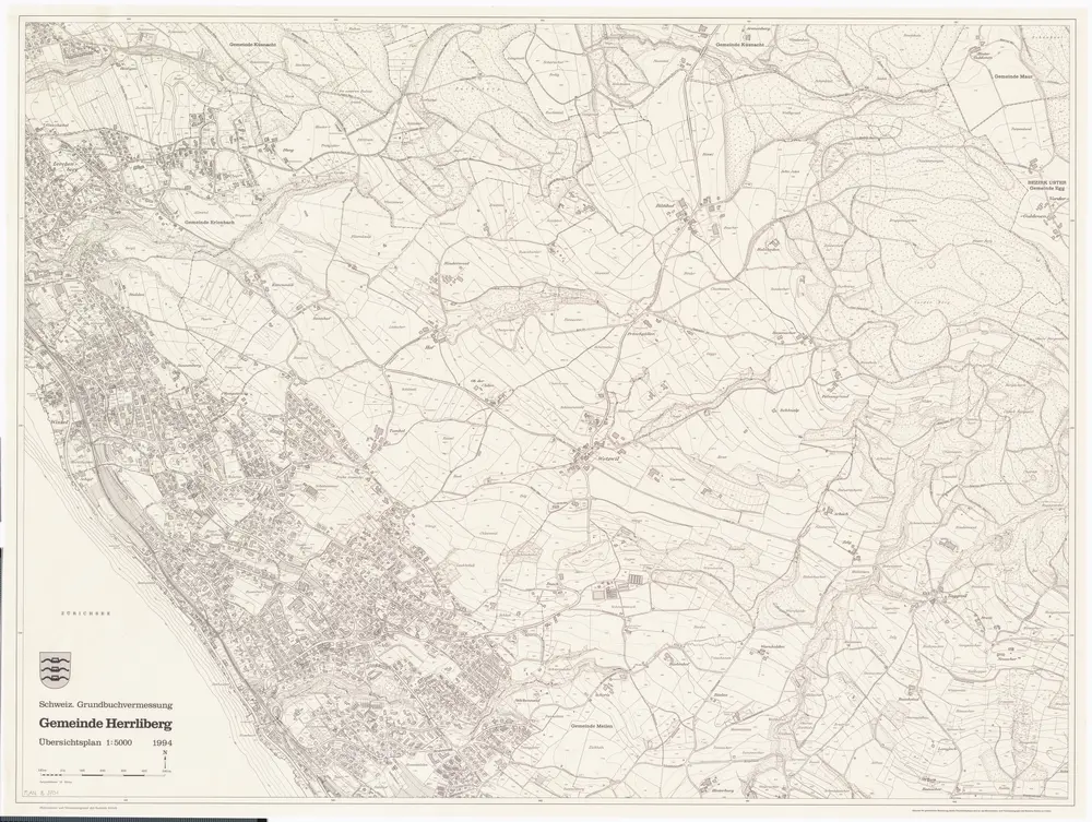 Herrliberg: Gemeinde; Übersichtsplan (Schweizerische Grundbuchvermessung)