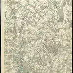 HZAN GA 100_Nr. 767_ : Bergstadt; [ohne Titel];ohne Verfasser;ohne Maßstab;57 x 62 cm;Kartenrand: Rekin-Woldrzikow-Psowa; Stoislowitz-Boibuck-Prassetin; Smorlow-Klauschowitz-Borzin; Mitrowitz-Potzohorzi-Czekamitz;Papier; Federzeichnung mit Schraffen; Siedlungen im Grundriß; Gewässer, Talauen und Wälder in Wasserfarben.