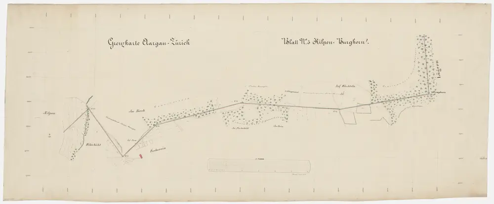 Grenze zwischen den Kantonen Zürich und Aargau von Kilpen bis Burghorn; Grundriss (Blatt 5)