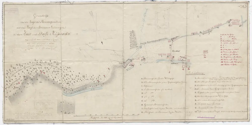 Küsnacht: Brunnenquellen und Brunnenleitungen in das Amt und Dorf; Grundriss (Nr. 16 a)