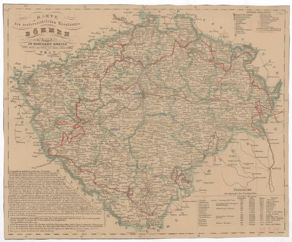Karte des oesterreichischen Kronlandes Böhmen